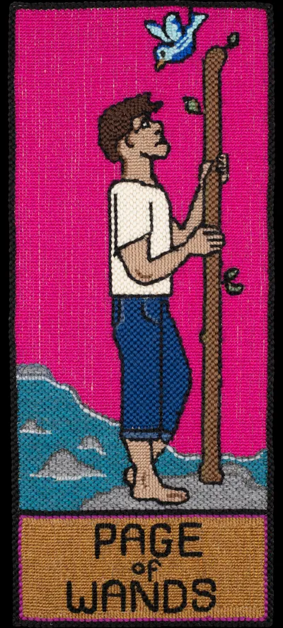 Tarot 32 Tarot Page Of Wands Nr Cropped Fromframed 15in