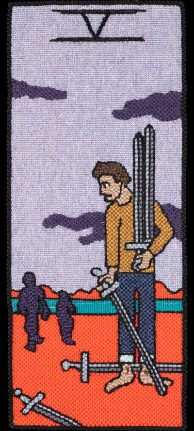 Tarot 40 Tarot 5 Of Swords Nr Cropped 15in Alpha