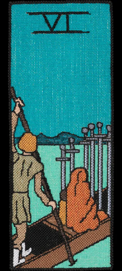 Tarot 41 Tarot 6 Of Swords Sr Cropped 15in Alpha