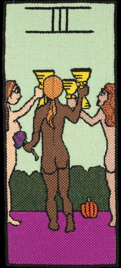 Tarot 52 Tarot 3 Of Cups Nr Cropped 15in Alpha